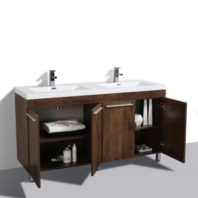 48" Double Sink Modern Bathroom Vanity With Mirror